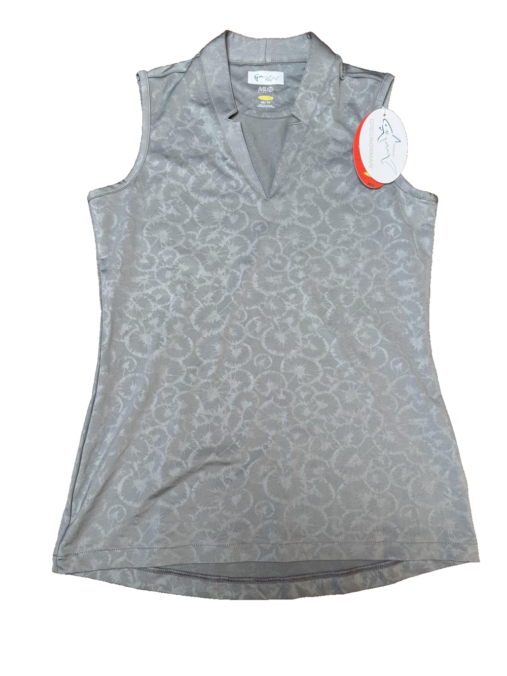 Greg Norman Polo Shirt Womens XS Gray ML75 Stretch Sleeveless Golf PlayDry UV